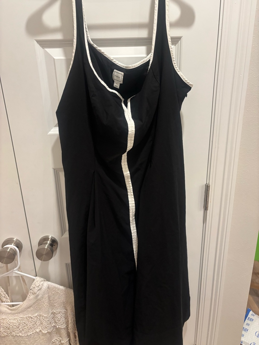 Maeve Black dress  with White Piping 2x
